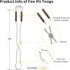 imageEAST OAK 2 in 1 Fire Pit Tongs and Hook 36 Poker Firepit Tools for Wood Fireplaces Bonfires Outdoor Fire Rings Patio and Camping Accessories with 13quot Heat Resistant Gloves 304 Stainless SteelFire Pit Tongs  Hook