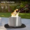imageEAST OAK 2 in 1 Fire Pit Tongs and Hook 36 Poker Firepit Tools for Wood Fireplaces Bonfires Outdoor Fire Rings Patio and Camping Accessories with 13quot Heat Resistant Gloves 304 Stainless SteelFire Pit Tongs  Hook