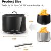 imageEAST OAK 29 Fire Pit Cover for Outdoor Smokeless Firepit 500D Heavy Duty Fabric Waterproof Dustproof and AllWeather Resistant Black 2953quotDia X 1688quotHBlack