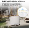 imageEAST OAK 29 Fire Pit Cover for Outdoor Smokeless Firepit 500D Heavy Duty Fabric Waterproof Dustproof and AllWeather Resistant Black 2953quotDia X 1688quotHLight Gray