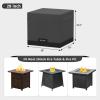 imageEAST OAK 32Inch Fire Pit Table Cover for Outdoor Propane Fire Pit Table 600D HeavyDuty Fabric Waterproof Dustproof and AllWeather Resistant 32L x 32W x 256H BeigeDark Grey