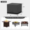imageEAST OAK 32Inch Fire Pit Table Cover for Outdoor Propane Fire Pit Table 600D HeavyDuty Fabric Waterproof Dustproof and AllWeather Resistant 32L x 32W x 256H BeigeDark Grey