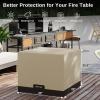 imageEAST OAK 32Inch Fire Pit Table Cover for Outdoor Propane Fire Pit Table 600D HeavyDuty Fabric Waterproof Dustproof and AllWeather Resistant 32L x 32W x 256H BeigeBeige