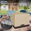 imageEAST OAK 32Inch Fire Pit Table Cover for Outdoor Propane Fire Pit Table 600D HeavyDuty Fabric Waterproof Dustproof and AllWeather Resistant 32L x 32W x 256H BeigeBeige