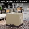 imageEAST OAK 32Inch Fire Pit Table Cover for Outdoor Propane Fire Pit Table 600D HeavyDuty Fabric Waterproof Dustproof and AllWeather Resistant 32L x 32W x 256H BeigeBeige
