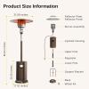 imageEAST OAK 50000 BTU Patio Heater for Outdoor Use With Round Table Design DoubleLayer Stainless Steel Burner and Wheels Outdoor Patio Heater for Home and Commercial Bronze 319quot x 319quot x 866quotBrown