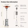 imageEAST OAK 50000 BTU Patio Heater for Outdoor Use With Round Table Design DoubleLayer Stainless Steel Burner and Wheels Outdoor Patio Heater for Home and Commercial Bronze 319quot x 319quot x 866quotStainless Steel