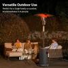 imageEAST OAK 50000 BTU Patio Heater for Outdoor Use With Round Table Design DoubleLayer Stainless Steel Burner and Wheels Outdoor Patio Heater for Home and Commercial Bronze 319quot x 319quot x 866quotBlack