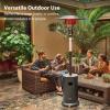 imageEAST OAK 50000 BTU Patio Heater for Outdoor Use With Round Table Design DoubleLayer Stainless Steel Burner and Wheels Outdoor Patio Heater for Home and Commercial Bronze 319quot x 319quot x 866quotGray