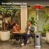 imageEAST OAK 50000 BTU Patio Heater for Outdoor Use With Round Table Design DoubleLayer Stainless Steel Burner and Wheels Outdoor Patio Heater for Home and Commercial Bronze 319quot x 319quot x 866quotStainless Steel
