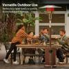 imageEAST OAK 50000 BTU Patio Heater for Outdoor Use With Round Table Design DoubleLayer Stainless Steel Burner and Wheels Outdoor Patio Heater for Home and Commercial Bronze 319quot x 319quot x 866quotBrown