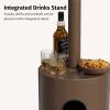 imageEAST OAK 50000 BTU Patio Heater for Outdoor Use With Round Table Design DoubleLayer Stainless Steel Burner and Wheels Outdoor Patio Heater for Home and Commercial Bronze 319quot x 319quot x 866quotBrown