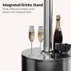 imageEAST OAK 50000 BTU Patio Heater for Outdoor Use With Round Table Design DoubleLayer Stainless Steel Burner and Wheels Outdoor Patio Heater for Home and Commercial Bronze 319quot x 319quot x 866quotStainless Steel