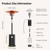imageEAST OAK 50000 BTU Patio Heater for Outdoor Use With Round Table Design DoubleLayer Stainless Steel Burner and Wheels Outdoor Patio Heater for Home and Commercial Bronze 319quot x 319quot x 866quotBlack