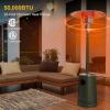 imageEAST OAK 50000 BTU Patio Heater with Sand Box Table Design DoubleLayer Stainless Steel Burner Wheels Triple Protection System Outdoor Heater for Home and Residential PineconeGreen