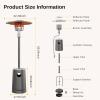 imageEAST OAK 50000 BTU Patio Heater with Sand Box Table Design DoubleLayer Stainless Steel Burner Wheels Triple Protection System Outdoor Heater for Home and Residential PineconeGrey
