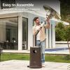 imageEAST OAK 50000 BTU Patio Heater with Sand Box Table Design DoubleLayer Stainless Steel Burner Wheels Triple Protection System Outdoor Heater for Home and Residential PineconeBronze
