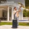 imageEAST OAK 50000 BTU Patio Heater with Sand Box Table Design DoubleLayer Stainless Steel Burner Wheels Triple Protection System Outdoor Heater for Home and Residential PineconeBlack
