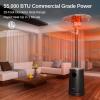 imageEAST OAK 50000 BTU Patio Heater with Sand Box Table Design DoubleLayer Stainless Steel Burner Wheels Triple Protection System Outdoor Heater for Home and Residential PineconeBlack