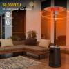 imageEAST OAK 50000 BTU Patio Heater with Sand Box Table Design DoubleLayer Stainless Steel Burner Wheels Triple Protection System Outdoor Heater for Home and Residential PineconeBronze