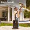 imageEAST OAK 50000 BTU Patio Heater with Sand Box Table Design DoubleLayer Stainless Steel Burner Wheels Triple Protection System Outdoor Heater for Home and Residential PineconeBronze