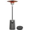 imageEAST OAK 50000 BTU Patio Heater with Sand Box Table Design DoubleLayer Stainless Steel Burner Wheels Triple Protection System Outdoor Heater for Home and Residential PineconeGrey