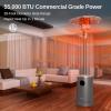 imageEAST OAK 50000 BTU Patio Heater with Sand Box Table Design DoubleLayer Stainless Steel Burner Wheels Triple Protection System Outdoor Heater for Home and Residential PineconeGrey