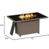 imageEAST OAK 52 Propane Fire Pit Table 60000 BTU Gas Firepit WLarge Tempered Glass Tabletop CSA Certified Outdoor Patio Fire Table with 92 lbs Glass Stone ampamp Removable Lid GreyBrown