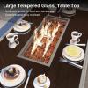 imageEAST OAK 52 Propane Fire Pit Table 60000 BTU Gas Firepit WLarge Tempered Glass Tabletop CSA Certified Outdoor Patio Fire Table with 92 lbs Glass Stone ampamp Removable Lid GreyGray