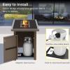 imageEAST OAK 52 Propane Fire Pit Table 60000 BTU Gas Firepit WLarge Tempered Glass Tabletop CSA Certified Outdoor Patio Fire Table with 92 lbs Glass Stone ampamp Removable Lid GreyBrown