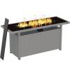 imageEAST OAK 52 Propane Fire Pit Table 60000 BTU Gas Firepit WLarge Tempered Glass Tabletop CSA Certified Outdoor Patio Fire Table with 92 lbs Glass Stone ampamp Removable Lid GreyGray