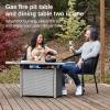 imageEAST OAK 52 Propane Fire Pit Table 60000 BTU Gas Firepit WLarge Tempered Glass Tabletop CSA Certified Outdoor Patio Fire Table with 92 lbs Glass Stone ampamp Removable Lid GreyGray