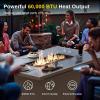 imageEAST OAK 52 Propane Fire Pit Table 60000 BTU Gas Firepit WLarge Tempered Glass Tabletop CSA Certified Outdoor Patio Fire Table with 92 lbs Glass Stone ampamp Removable Lid GreyBrown