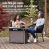 imageEAST OAK 52 Propane Fire Pit Table 60000 BTU Gas Firepit WLarge Tempered Glass Tabletop CSA Certified Outdoor Patio Fire Table with 92 lbs Glass Stone ampamp Removable Lid GreyBrown