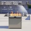 imageEAST OAK 52 Propane Fire Pit Table 60000 BTU Gas Firepit WLarge Tempered Glass Tabletop CSA Certified Outdoor Patio Fire Table with 92 lbs Glass Stone ampamp Removable Lid GreyGray