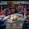 imageEAST OAK 52 Propane Fire Pit Table 60000 BTU Gas Firepit WLarge Tempered Glass Tabletop CSA Certified Outdoor Patio Fire Table with 92 lbs Glass Stone ampamp Removable Lid GreyGray