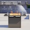 imageEAST OAK 52 Propane Fire Pit Table 60000 BTU Gas Firepit WLarge Tempered Glass Tabletop CSA Certified Outdoor Patio Fire Table with 92 lbs Glass Stone ampamp Removable Lid GreyBrown