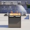 imageEAST OAK 52 Propane Fire Pit Table 60000 BTU Gas Firepit WLarge Tempered Glass Tabletop CSA Certified Outdoor Patio Fire Table with 92 lbs Glass Stone ampamp Removable Lid GreyBrown