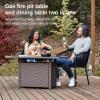 imageEAST OAK 52 Propane Fire Pit Table 60000 BTU Gas Firepit WLarge Tempered Glass Tabletop CSA Certified Outdoor Patio Fire Table with 92 lbs Glass Stone ampamp Removable Lid GreyBrown