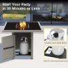 imageEAST OAK 52 Propane Fire Pit Table 60000 BTU Gas Firepit WLarge Tempered Glass Tabletop CSA Certified Outdoor Patio Fire Table with 92 lbs Glass Stone ampamp Removable Lid GreyGray