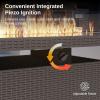 imageEAST OAK 52 Propane Fire Pit Table 60000 BTU Gas Firepit WLarge Tempered Glass Tabletop CSA Certified Outdoor Patio Fire Table with 92 lbs Glass Stone ampamp Removable Lid GreyBrown