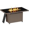imageEAST OAK 52 Propane Fire Pit Table 60000 BTU Gas Firepit WLarge Tempered Glass Tabletop CSA Certified Outdoor Patio Fire Table with 92 lbs Glass Stone ampamp Removable Lid GreyBrown