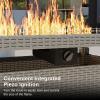 imageEAST OAK 52 Propane Fire Pit Table 60000 BTU Gas Firepit WLarge Tempered Glass Tabletop CSA Certified Outdoor Patio Fire Table with 92 lbs Glass Stone ampamp Removable Lid GreyGray