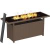 imageEAST OAK 52 Propane Fire Pit Table 60000 BTU Gas Firepit WLarge Tempered Glass Tabletop CSA Certified Outdoor Patio Fire Table with 92 lbs Glass Stone ampamp Removable Lid GreyBrown