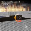 imageEAST OAK 52 Propane Fire Pit Table 60000 BTU Gas Firepit WLarge Tempered Glass Tabletop CSA Certified Outdoor Patio Fire Table with 92 lbs Glass Stone ampamp Removable Lid GreyGray