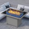 imageEAST OAK 52 Propane Fire Pit Table 60000 BTU Gas Firepit WLarge Tempered Glass Tabletop CSA Certified Outdoor Patio Fire Table with 92 lbs Glass Stone ampamp Removable Lid GreyGray