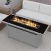 imageEAST OAK 52 Propane Fire Pit Table 60000 BTU Gas Firepit WLarge Tempered Glass Tabletop CSA Certified Outdoor Patio Fire Table with 92 lbs Glass Stone ampamp Removable Lid GreyGray