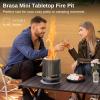 imageEAST OAK Brasa Smokeless Tabletop Fire Pit Mini Table Top Firepit for Patio and Outdoor Camping Removable Ashtray DualFuel Stove Silicone Padampamp Travel Bag H 101quotxD 7quot Obsidian