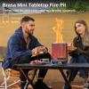 imageEAST OAK Brasa Smokeless Tabletop Fire Pit Mini Table Top Firepit for Patio and Outdoor Camping Removable Ashtray DualFuel Stove Silicone Padampamp Travel Bag H 101quotxD 7quot Sunset