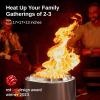imageEAST OAK Camber Fire Pit Smokeless 21 for Outside Patio 304 Stainless Steel Wood Burning Fireplace Portable Outdoor Bonfire Pit with Poker Stand ampamp Removable Ash Pan for Camping Chisel SteelChisel Steel